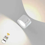 Lámpara Led de pared de doble cabezal con Control remoto táctil, luz nocturna portátil inalámbrica con recarga USB giratoria 360 para lectura de dormitorio