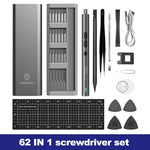 Juego de destornilladores eléctricos 62/6 en 1, mango de precisión, kits de herramientas eléctricas portátiles, brocas pequeñas inalámbricas para reparación de relojes y teléfonos