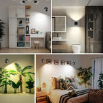 Lámpara Led de pared de doble cabezal con Control remoto táctil, luz nocturna portátil inalámbrica con recarga USB giratoria 360 para lectura de dormitorio